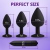 Anal Plug Set 3 Pcs Jewel Butt Plug Anal Sex Toys Silicone But Plug for Men Women Anal Plugs Trainer Gay Sex Toys Sex Massager Butt Plug Tail Anal Toy