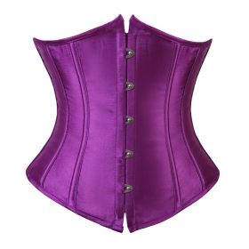 SEXY Gothic Underbust Corset and Waist cincher Bustiers Top Workout Shape Body Belt Plus size Lingerie S-6XL (Color: purple, size: 6XL)