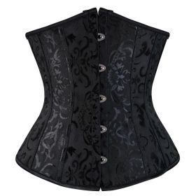 SEXY Gothic Underbust Corset and Waist cincher Bustiers Top Workout Shape Body Belt Plus size Lingerie S-6XL (Color: 9427black, size: 4XL)