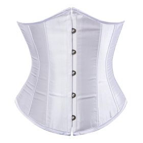 SEXY Gothic Underbust Corset and Waist cincher Bustiers Top Workout Shape Body Belt Plus size Lingerie S-6XL (Color: White, size: XL)